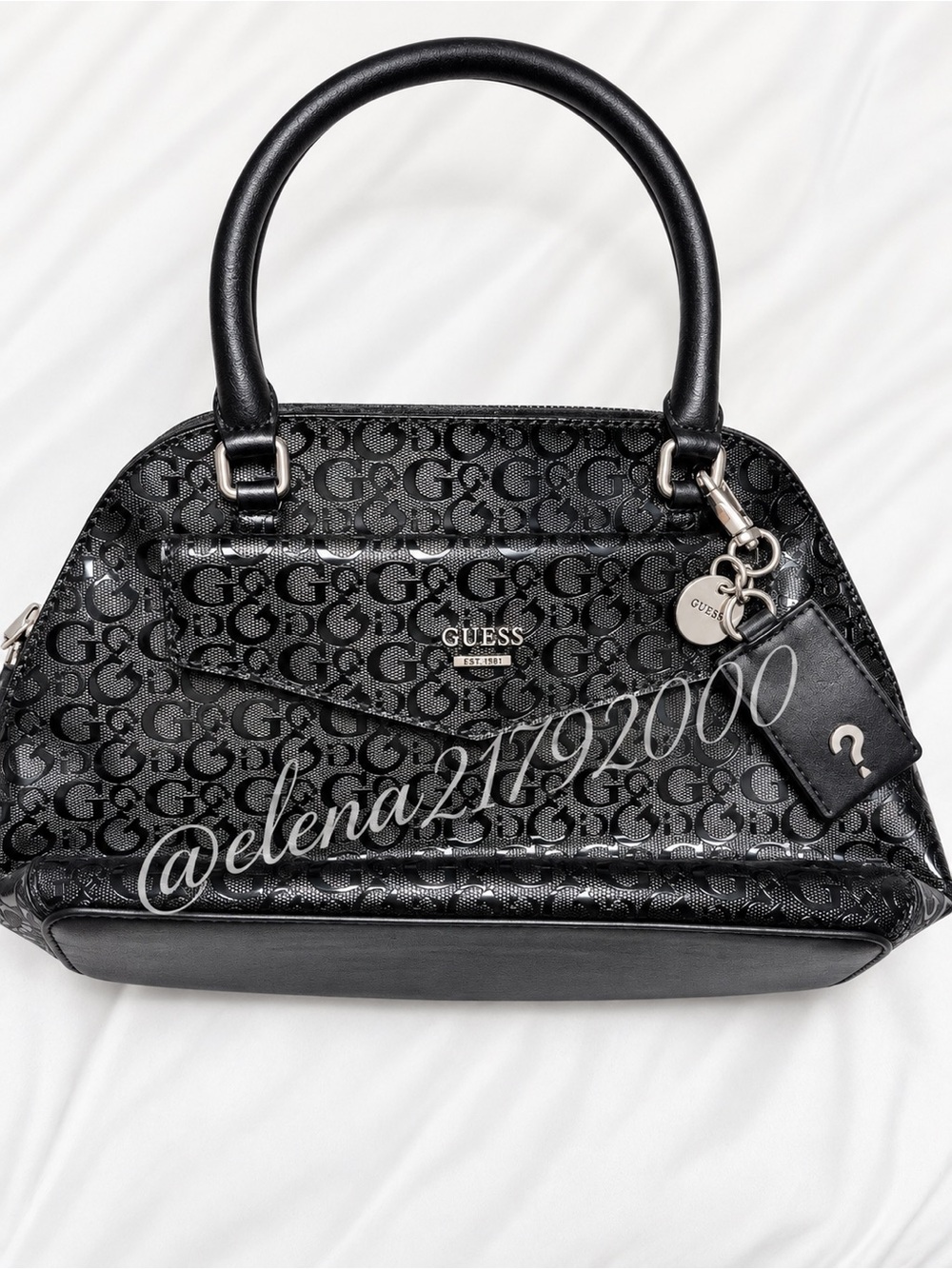 🖤 GUESS Black Logo Satchel / Dome Handbag